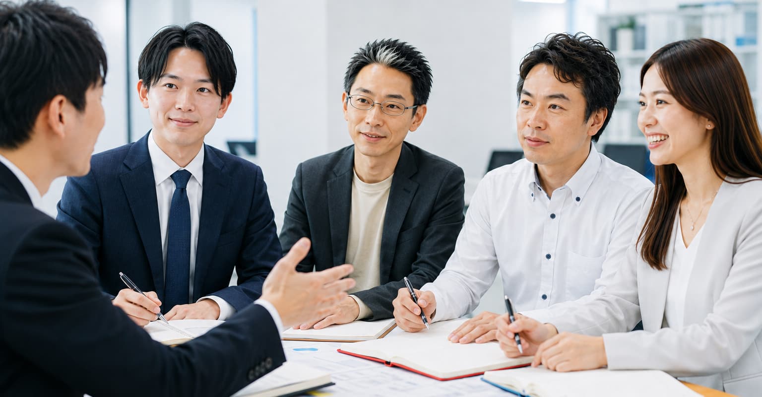 オフィスに並ぶクロスポイント税理士法人のメンバー